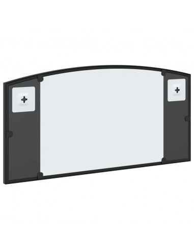 Specchio da Parete Nero 60x30 cm Arco in Ferro