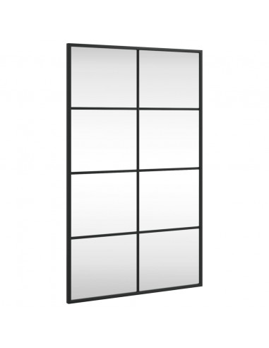 Specchio da Parete Nero 50x80 cm Rettangolare in Ferro