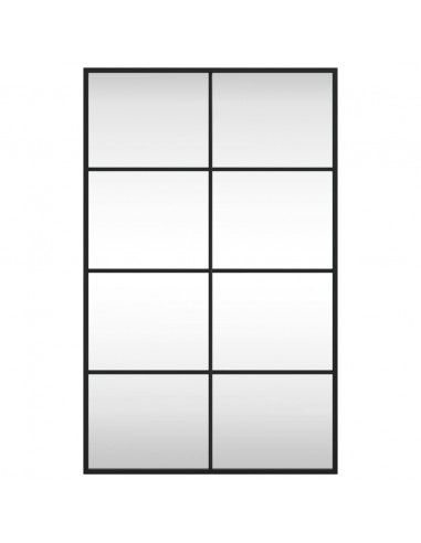 Specchio da Parete Nero 50x80 cm Rettangolare in Ferro