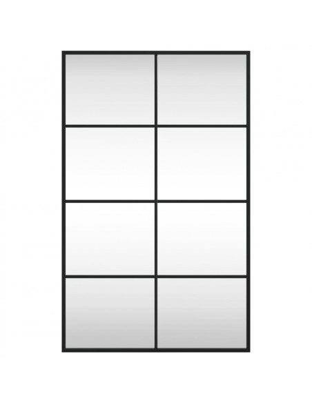 Specchio da Parete Nero 50x80 cm Rettangolare in Ferro