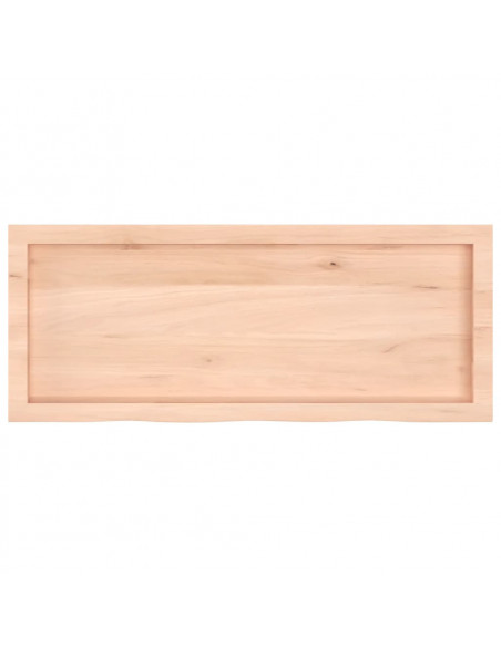 Piano per Tavolo 100x40x(2-4)cm in Rovere Massello Non Trattato