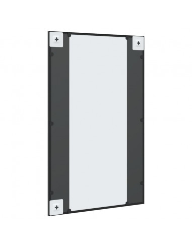 Specchio da Parete Nero 50x80 cm Rettangolare in Ferro