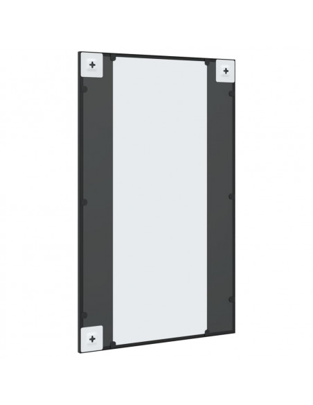 Specchio da Parete Nero 50x80 cm Rettangolare in Ferro