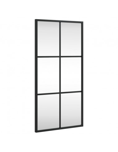Specchio da Parete Nero 30x60 cm Rettangolare in Ferro