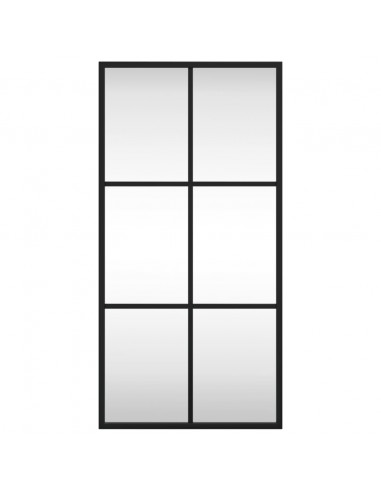 Specchio da Parete Nero 30x60 cm Rettangolare in Ferro