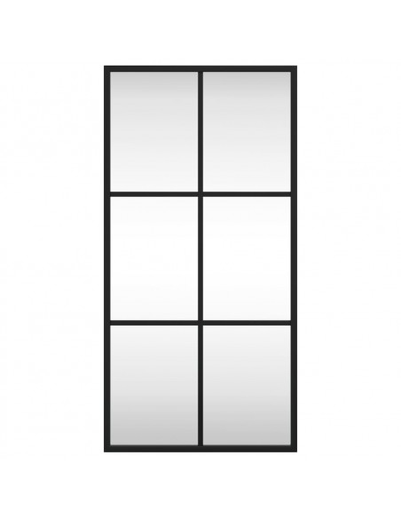 Specchio da Parete Nero 30x60 cm Rettangolare in Ferro