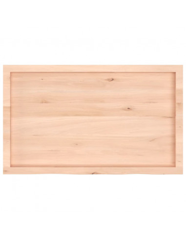 Piano per Tavolo 100x60x(2-6)cm in Rovere Massello Non Trattato