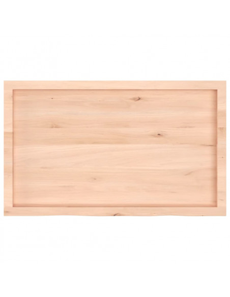 Piano per Tavolo 100x60x(2-6)cm in Rovere Massello Non Trattato