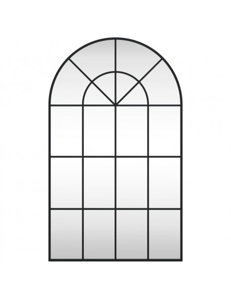 Specchio da Parete Nero 60x100 cm Arco in Ferro