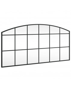 Specchio da Parete Nero 100x50 cm Arco in Ferro 2