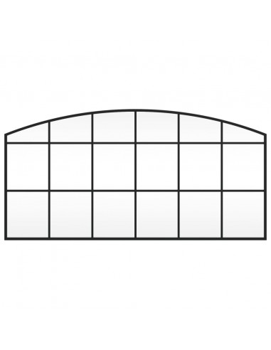 Specchio da Parete Nero 100x50 cm Arco in Ferro