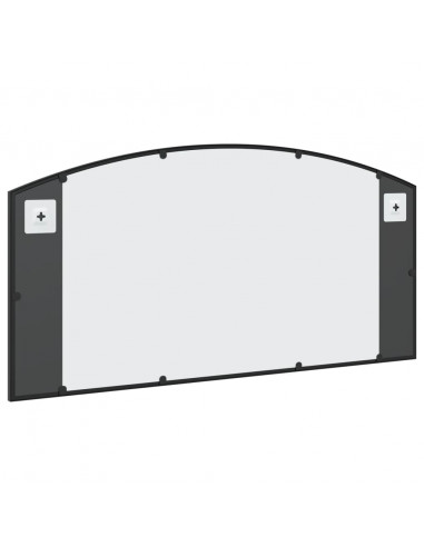 Specchio da Parete Nero 100x50 cm Arco in Ferro