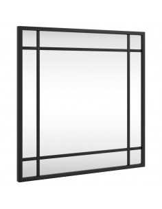 Specchio da Parete Nero 40x40 cm Quadrato in Ferro 2
