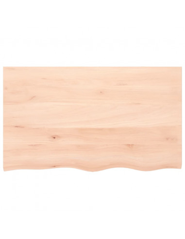 Piano per Tavolo 100x60x2 cm in Rovere Massello Non Trattato