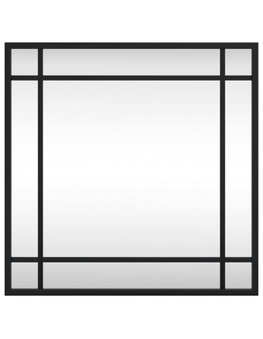 Specchio da Parete Nero 40x40 cm Quadrato in Ferro