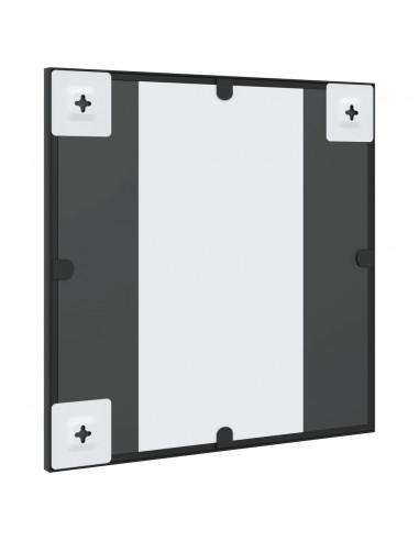 Specchio da Parete Nero 40x40 cm Quadrato in Ferro