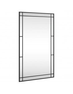 Specchio da Parete Nero 60x100 cm Rettangolare in Ferro 2