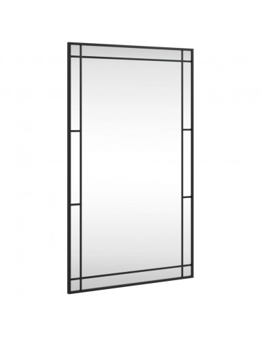 Specchio da Parete Nero 60x100 cm Rettangolare in Ferro