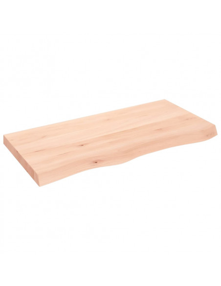 Piano per Tavolo 100x50x(2-6)cm in Rovere Massello Non Trattato