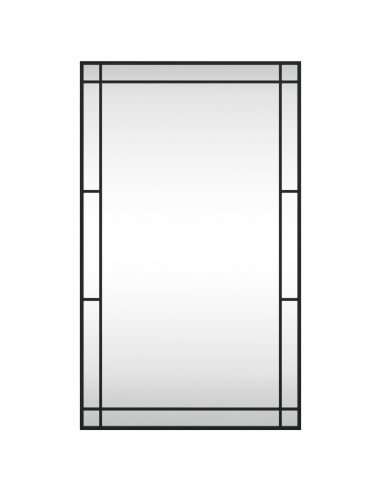 Specchio da Parete Nero 60x100 cm Rettangolare in Ferro