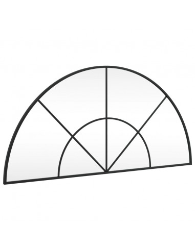 Specchio da Parete Nero 100x50 cm Arco in Ferro