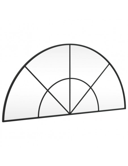 Specchio da Parete Nero 100x50 cm Arco in Ferro
