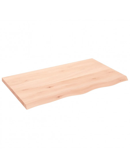 Piano per Tavolo 100x60x(2-4)cm in Rovere Massello Non Trattato