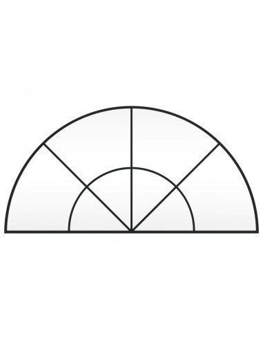 Specchio da Parete Nero 100x50 cm Arco in Ferro