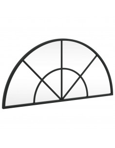 Specchio da Parete Nero 60x30 cm Arco in Ferro 2