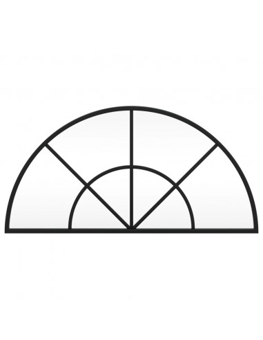 Specchio da Parete Nero 60x30 cm Arco in Ferro