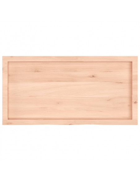 Piano per Tavolo 100x50x(2-4)cm in Rovere Massello Non Trattato