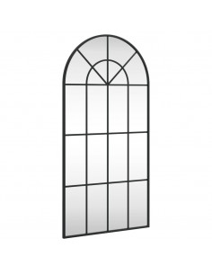 Specchio da Parete Nero 50x100 cm Arco in Ferro 2