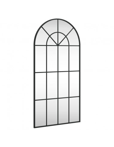 Specchio da Parete Nero 50x100 cm Arco in Ferro