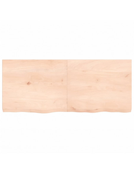 Piano per Tavolo 120x50x(2-6)cm in Rovere Massello Non Trattato