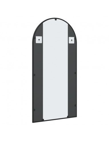 Specchio da Parete Nero 50x100 cm Arco in Ferro