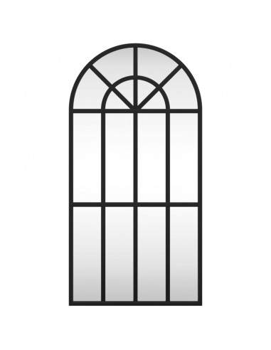 Specchio da Parete Nero 30x60 cm Arco in Ferro