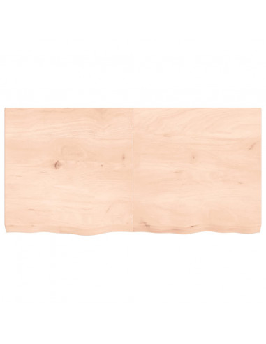 Piano per Tavolo 120x60x(2-6)cm in Rovere Massello Non Trattato