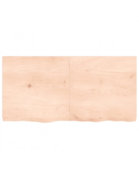 Piano per Tavolo 120x60x(2-6)cm in Rovere Massello Non Trattato