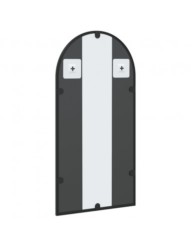 Specchio da Parete Nero 30x60 cm Arco in Ferro