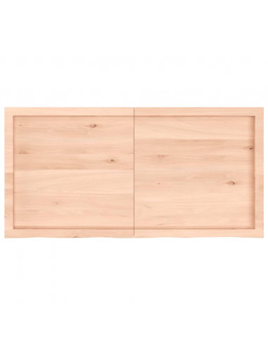 Piano per Tavolo 120x60x(2-6)cm in Rovere Massello Non Trattato