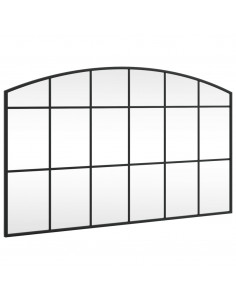 Specchio da Parete Nero 100x60 cm Arco in Ferro 2