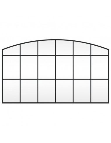 Specchio da Parete Nero 100x60 cm Arco in Ferro