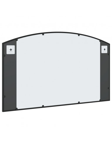 Specchio da Parete Nero 100x60 cm Arco in Ferro