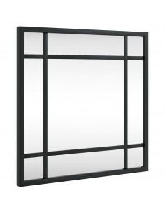 Specchio da Parete Nero 30x30 cm Quadrato in Ferro 2