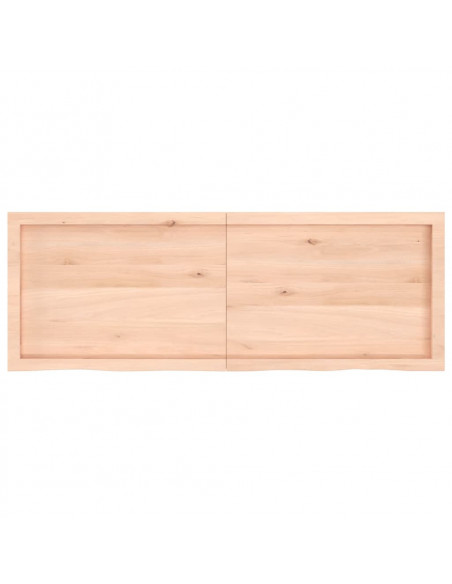 Piano per Tavolo 140x50x(2-6)cm in Rovere Massello Non Trattato