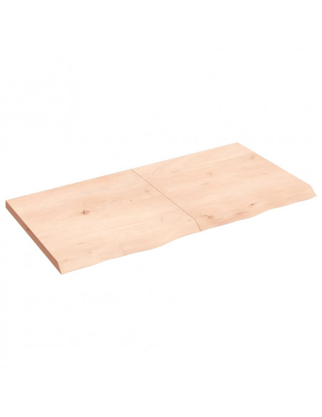 Piano per Tavolo 120x60x(2-4)cm in Rovere Massello Non Trattato