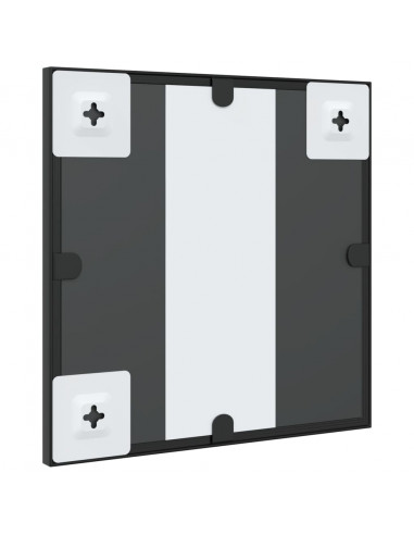 Specchio da Parete Nero 30x30 cm Quadrato in Ferro