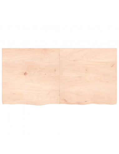 Piano per Tavolo 120x60x(2-4)cm in Rovere Massello Non Trattato