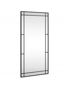 Specchio da Parete Nero 50x100 cm Rettangolare in Ferro 2