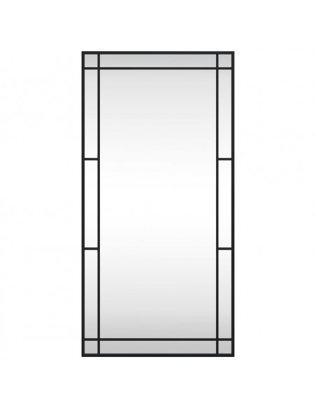 Specchio da Parete Nero 50x100 cm Rettangolare in Ferro